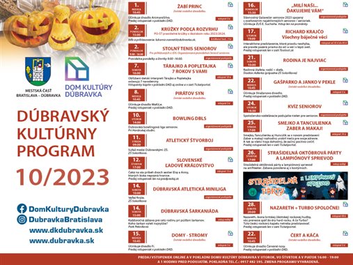 Program v Dúbravke na október