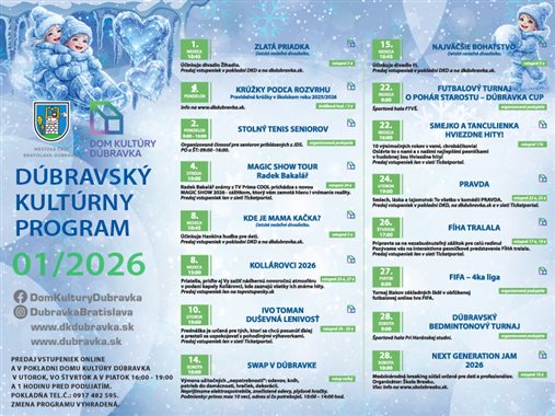 Február v Dúbravke❄️🎶 (kompletný program po rozkliknutí)